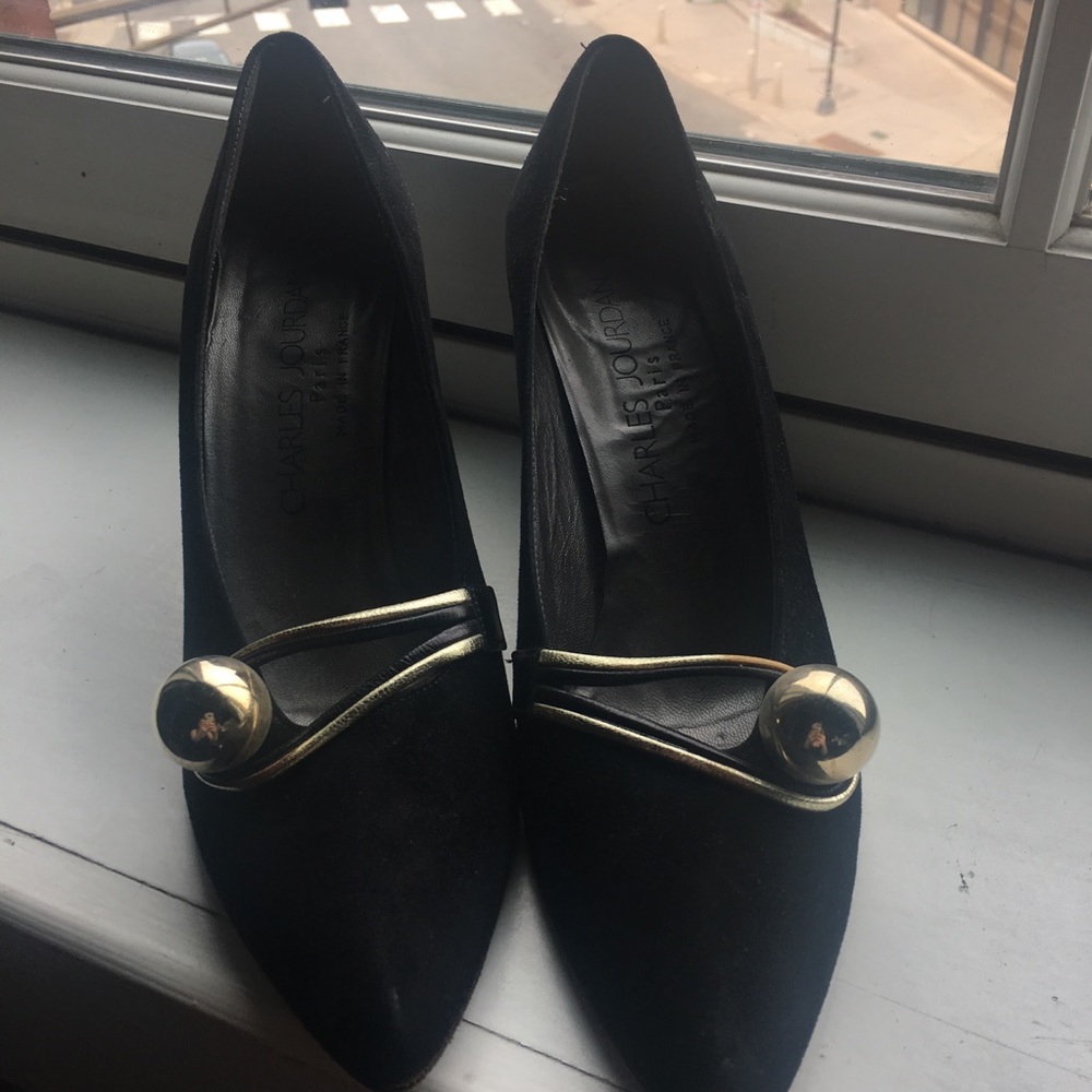 Rare Charles Jourdan Paris Suede Heels